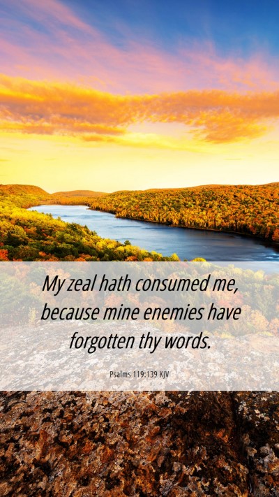 Picture 06 - Psalms 119:139 KJV Mobile Phone Wallpaper - My zeal hath consumed me, because mine enemies - Mobile Bible Verse Wallpaper
