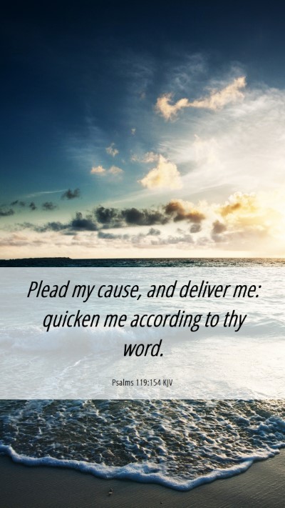 Picture 06 - Psalms 119:154 KJV Mobile Phone Wallpaper - Plead my cause, and deliver me: quicken me - Mobile Bible Verse Wallpaper