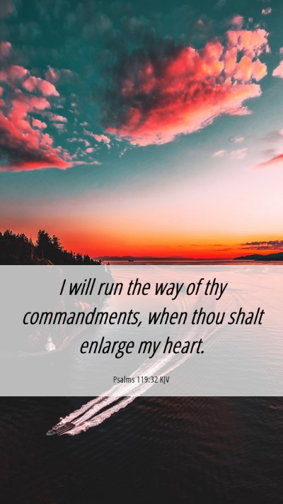 Picture 06 - Psalms 119:32 KJV Mobile Phone Wallpaper - I will run the way of thy commandments, when thou - Mobile Bible Verse Wallpaper
