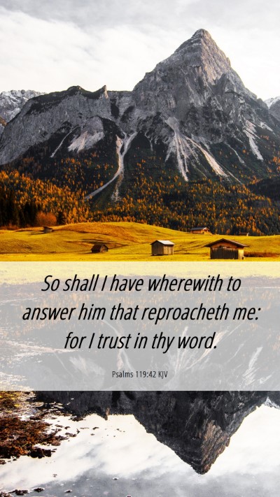 Picture 06 - Psalms 119:42 KJV Mobile Phone Wallpaper - So shall I have wherewith to answer him that - Mobile Bible Verse Wallpaper