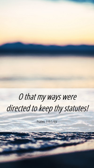 Picture 06 - Psalms 119:5 KJV Mobile Phone Wallpaper - O that my ways were directed to keep thy - Mobile Bible Verse Wallpaper