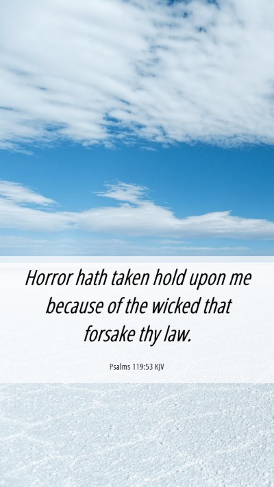 Picture 06 - Psalms 119:53 KJV Mobile Phone Wallpaper - Horror hath taken hold upon me because of the - Mobile Bible Verse Wallpaper