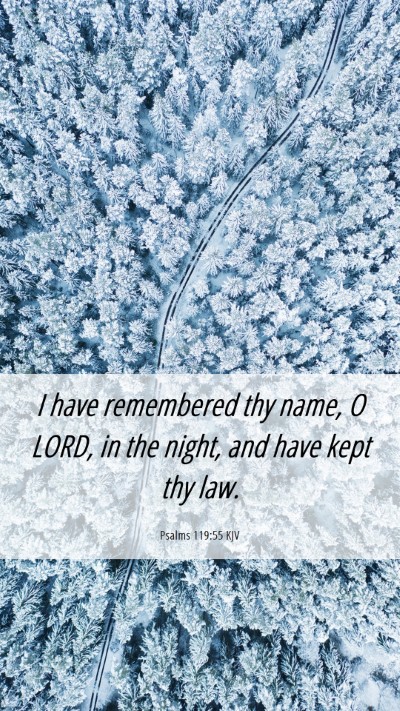 Picture 06 - Psalms 119:55 KJV Mobile Phone Wallpaper - I have remembered thy name, O LORD, in the night, - Mobile Bible Verse Wallpaper