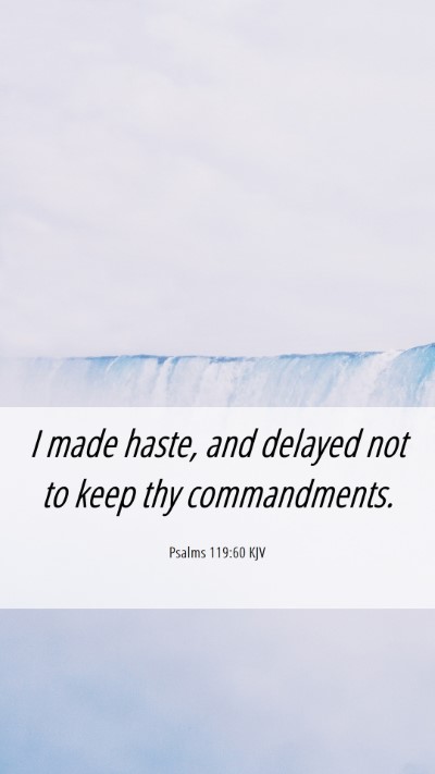 Picture 06 - Psalms 119:60 KJV Mobile Phone Wallpaper - I made haste, and delayed not to keep thy - Mobile Bible Verse Wallpaper