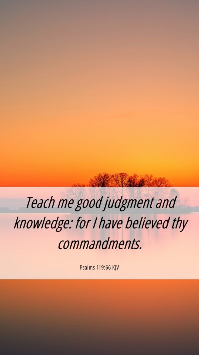 Picture 06 - Psalms 119:66 KJV Mobile Phone Wallpaper - Teach me good judgment and knowledge: for I have - Mobile Bible Verse Wallpaper