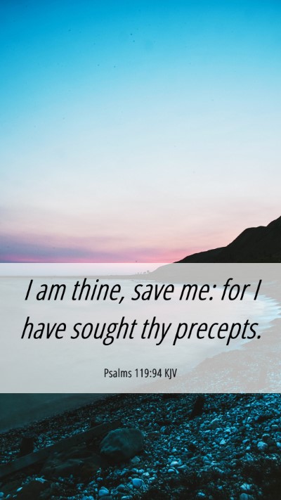 Picture 06 - Psalms 119:94 KJV Mobile Phone Wallpaper - I am thine, save me: for I have sought thy - Mobile Bible Verse Wallpaper
