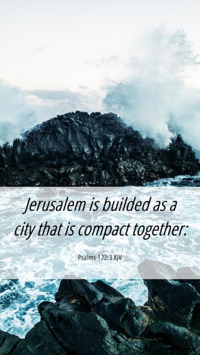 Picture 06 - Psalms 122:3 KJV Mobile Phone Wallpaper - Jerusalem is builded as a city that is compact - Mobile Bible Verse Wallpaper