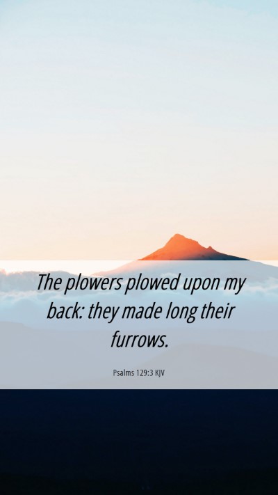Picture 06 - Psalms 129:3 KJV Mobile Phone Wallpaper - The plowers plowed upon my back: they made long - Mobile Bible Verse Wallpaper
