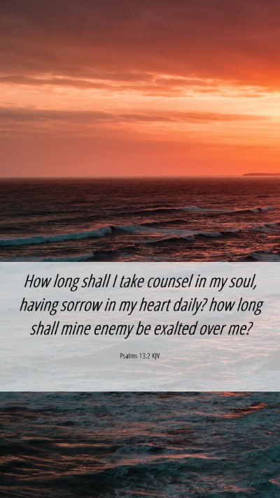 Picture 06 - Psalms 13:2 KJV Mobile Phone Wallpaper - How long shall I take counsel in my soul, having - Mobile Bible Verse Wallpaper