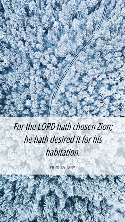 Picture 06 - Psalms 132:13 KJV Mobile Phone Wallpaper - For the LORD hath chosen Zion; he hath desired it - Mobile Bible Verse Wallpaper