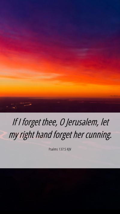 Picture 06 - Psalms 137:5 KJV Mobile Phone Wallpaper - If I forget thee, O Jerusalem, let my right hand - Mobile Bible Verse Wallpaper