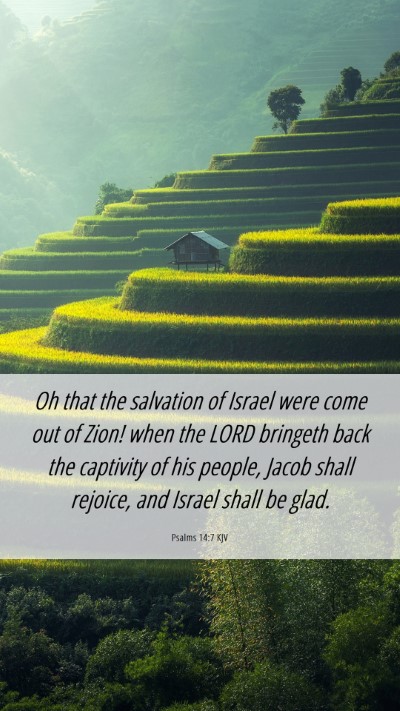 Picture 06 - Psalms 14:7 KJV Mobile Phone Wallpaper - Oh that the salvation of Israel were come out of - Mobile Bible Verse Wallpaper