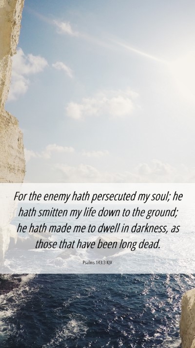 Picture 06 - Psalms 143:3 KJV Mobile Phone Wallpaper - For the enemy hath persecuted my soul; he hath - Mobile Bible Verse Wallpaper