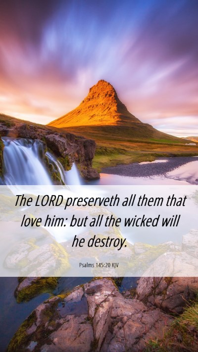 Picture 06 - Psalms 145:20 KJV Mobile Phone Wallpaper - The LORD preserveth all them that love him: but - Mobile Bible Verse Wallpaper