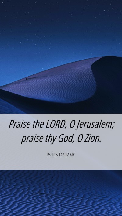 Picture 06 - Psalms 147:12 KJV Mobile Phone Wallpaper - Praise the LORD, O Jerusalem; praise thy God, O - Mobile Bible Verse Wallpaper