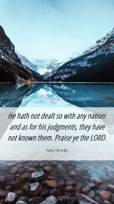 Picture 06 - Psalms 147:20 KJV Mobile Phone Wallpaper - He hath not dealt so with any nation: and as for - Mobile Bible Verse Wallpaper