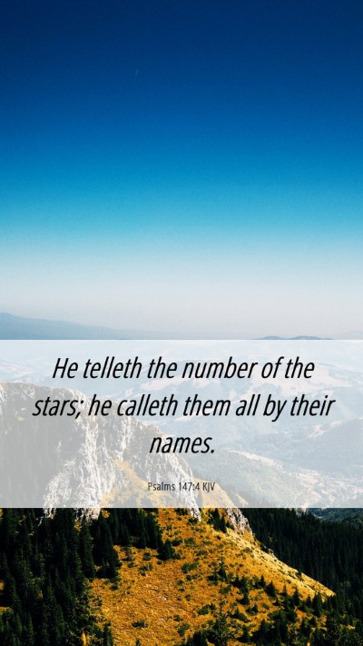 Picture 06 - Psalms 147:4 KJV Mobile Phone Wallpaper - He telleth the number of the stars; he calleth - Mobile Bible Verse Wallpaper