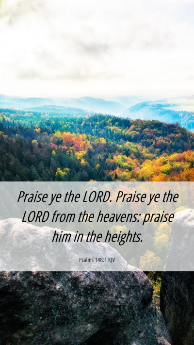 Picture 06 - Psalms 148:1 KJV Mobile Phone Wallpaper - Praise ye the LORD. Praise ye the LORD from the - Mobile Bible Verse Wallpaper