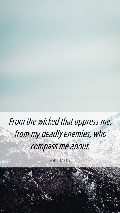 Picture 06 - Psalms 17:9 KJV Mobile Phone Wallpaper - From the wicked that oppress me, from my deadly - Mobile Bible Verse Wallpaper