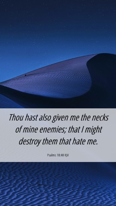 Picture 06 - Psalms 18:40 KJV Mobile Phone Wallpaper - Thou hast also given me the necks of mine - Mobile Bible Verse Wallpaper