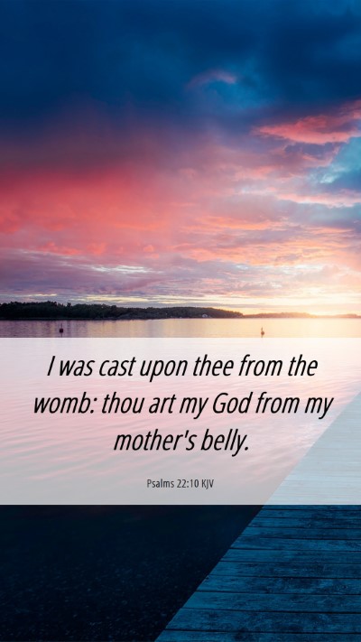 Picture 06 - Psalms 22:10 KJV Mobile Phone Wallpaper - I was cast upon thee from the womb: thou art my - Mobile Bible Verse Wallpaper