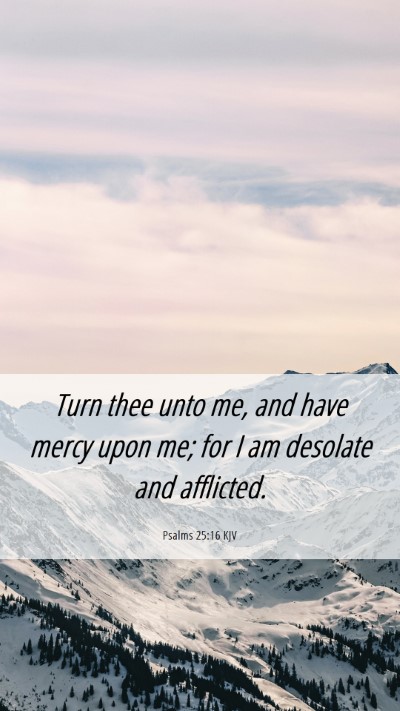 Picture 06 - Psalms 25:16 KJV Mobile Phone Wallpaper - Turn thee unto me, and have mercy upon me; for I - Mobile Bible Verse Wallpaper