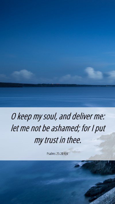 Picture 06 - Psalms 25:20 KJV Mobile Phone Wallpaper - O keep my soul, and deliver me: let me not be - Mobile Bible Verse Wallpaper