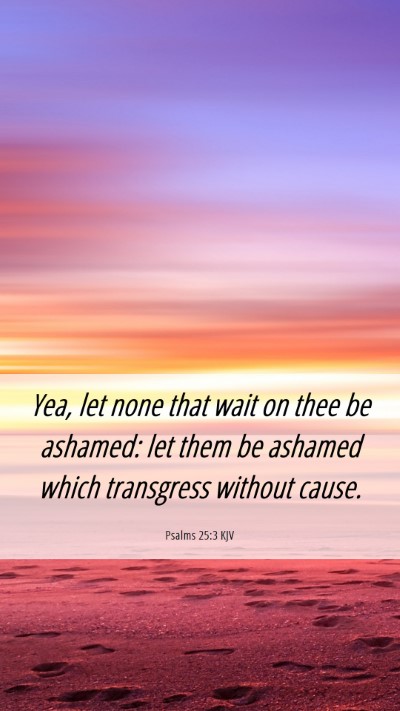 Picture 06 - Psalms 25:3 KJV Mobile Phone Wallpaper - Yea, let none that wait on thee be ashamed: let - Mobile Bible Verse Wallpaper
