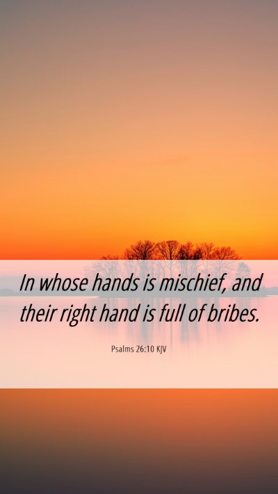 Picture 06 - Psalms 26:10 KJV Mobile Phone Wallpaper - In whose hands is mischief, and their right hand - Mobile Bible Verse Wallpaper