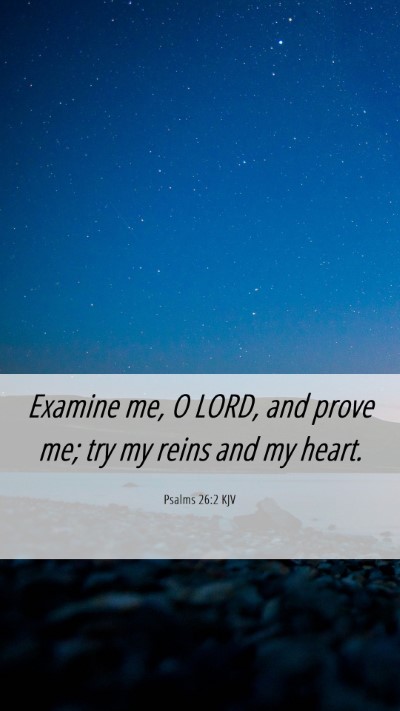 Picture 06 - Psalms 26:2 KJV Mobile Phone Wallpaper - Examine me, O LORD, and prove me; try my reins - Mobile Bible Verse Wallpaper