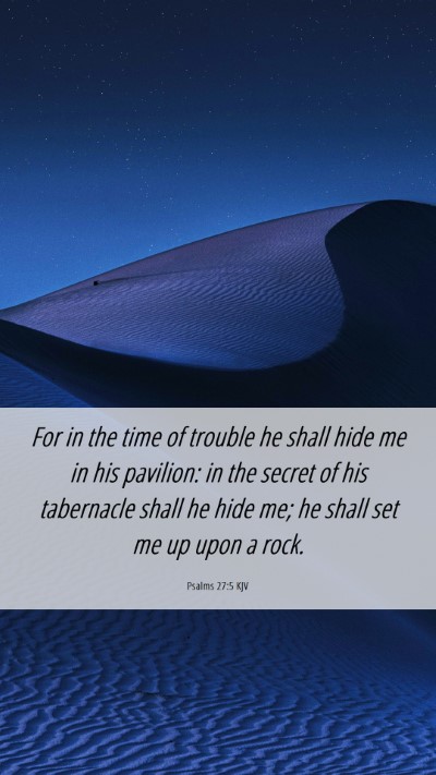 Picture 06 - Psalms 27:5 KJV Mobile Phone Wallpaper - For in the time of trouble he shall hide me in - Mobile Bible Verse Wallpaper