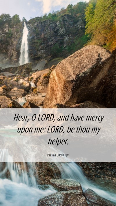 Picture 06 - Psalms 30:10 KJV Mobile Phone Wallpaper - Hear, O LORD, and have mercy upon me: LORD, be - Mobile Bible Verse Wallpaper
