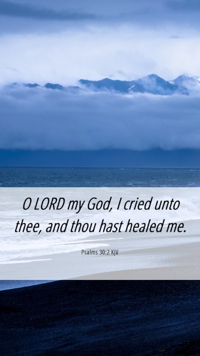 Picture 06 - Psalms 30:2 KJV Mobile Phone Wallpaper - O LORD my God, I cried unto thee, and thou hast - Mobile Bible Verse Wallpaper