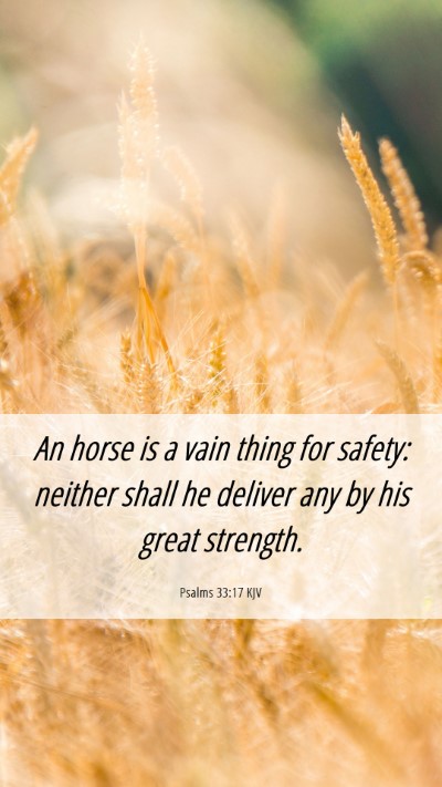 Picture 06 - Psalms 33:17 KJV Mobile Phone Wallpaper - An horse is a vain thing for safety: neither - Mobile Bible Verse Wallpaper