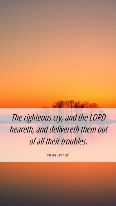 Picture 06 - Psalms 34:17 KJV Mobile Phone Wallpaper - The righteous cry, and the LORD heareth, and - Mobile Bible Verse Wallpaper
