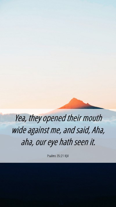Picture 06 - Psalms 35:21 KJV Mobile Phone Wallpaper - Yea, they opened their mouth wide against me, and - Mobile Bible Verse Wallpaper