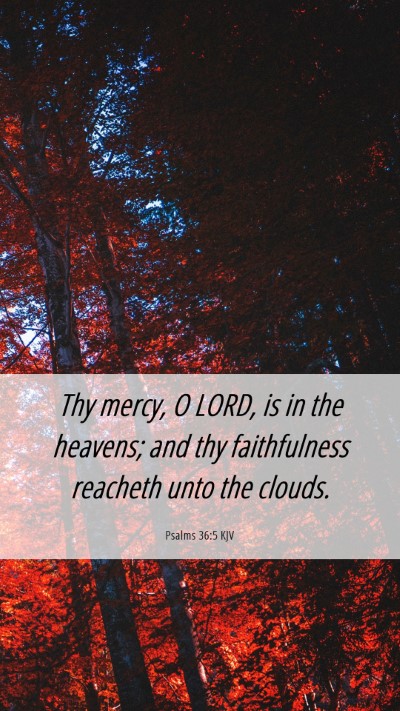 Picture 06 - Psalms 36:5 KJV Mobile Phone Wallpaper - Thy mercy, O LORD, is in the heavens; and thy - Mobile Bible Verse Wallpaper