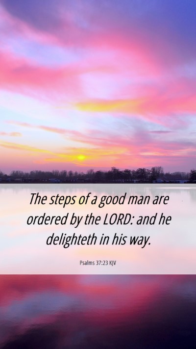 Picture 06 - Psalms 37:23 KJV Mobile Phone Wallpaper - The steps of a good man are ordered by the LORD: - Mobile Bible Verse Wallpaper