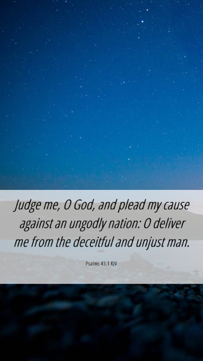 Picture 06 - Psalms 43:1 KJV Mobile Phone Wallpaper - Judge me, O God, and plead my cause against an - Mobile Bible Verse Wallpaper