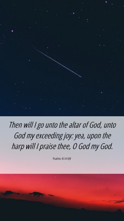Picture 06 - Psalms 43:4 KJV Mobile Phone Wallpaper - Then will I go unto the altar of God, unto God my - Mobile Bible Verse Wallpaper