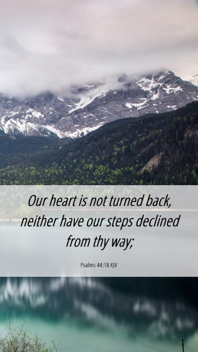 Picture 06 - Psalms 44:18 KJV Mobile Phone Wallpaper - Our heart is not turned back, neither have our - Mobile Bible Verse Wallpaper