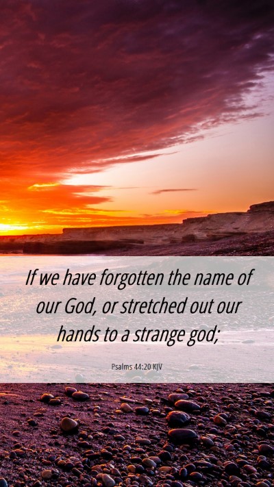 Picture 06 - Psalms 44:20 KJV Mobile Phone Wallpaper - If we have forgotten the name of our God, or - Mobile Bible Verse Wallpaper