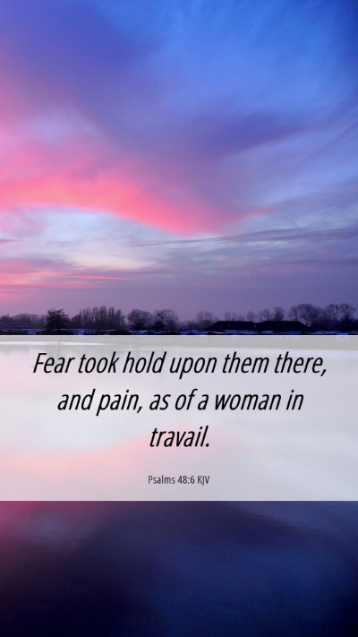 Picture 06 - Psalms 48:6 KJV Mobile Phone Wallpaper - Fear took hold upon them there, and pain, as of a - Mobile Bible Verse Wallpaper
