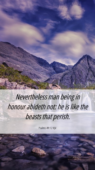 Picture 06 - Psalms 49:12 KJV Mobile Phone Wallpaper - Nevertheless man being in honour abideth not: he - Mobile Bible Verse Wallpaper