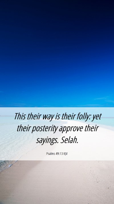 Picture 06 - Psalms 49:13 KJV Mobile Phone Wallpaper - This their way is their folly: yet their - Mobile Bible Verse Wallpaper