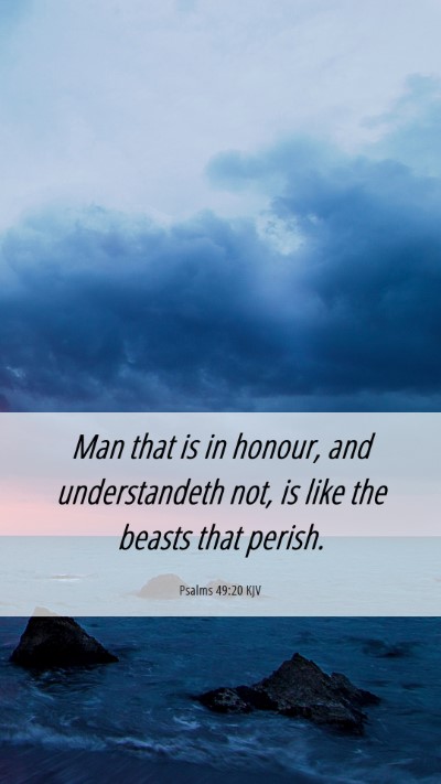 Picture 06 - Psalms 49:20 KJV Mobile Phone Wallpaper - Man that is in honour, and understandeth not, is - Mobile Bible Verse Wallpaper