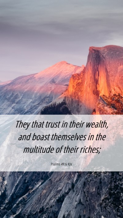 Picture 06 - Psalms 49:6 KJV Mobile Phone Wallpaper - They that trust in their wealth, and boast - Mobile Bible Verse Wallpaper