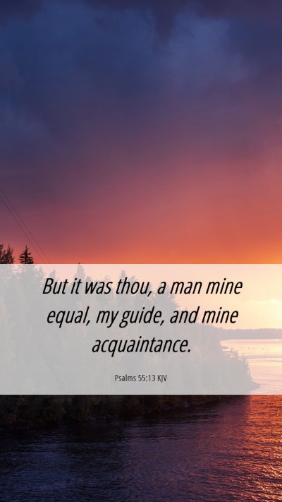 Picture 06 - Psalms 55:13 KJV Mobile Phone Wallpaper - But it was thou, a man mine equal, my guide, and - Mobile Bible Verse Wallpaper