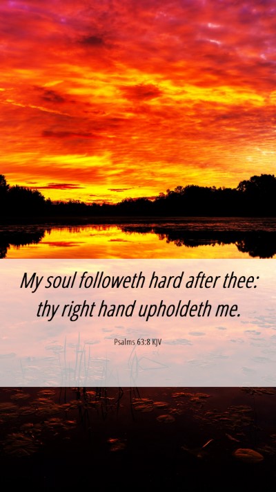 Picture 06 - Psalms 63:8 KJV Mobile Phone Wallpaper - My soul followeth hard after thee: thy right hand - Mobile Bible Verse Wallpaper