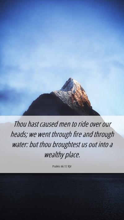 Picture 06 - Psalms 66:12 KJV Mobile Phone Wallpaper - Thou hast caused men to ride over our heads; we - Mobile Bible Verse Wallpaper